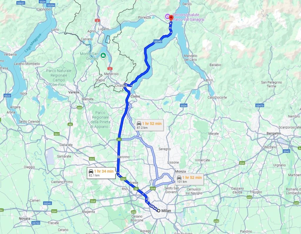 Milan to Menaggio road