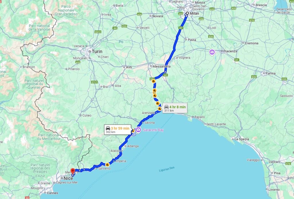 Milan City Centre to Monte Carlo Taxi Transfer Milan City Centre to Monte Carlo Taxi Transfer