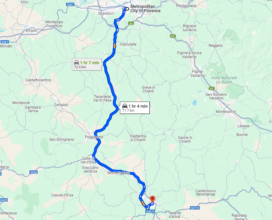 Florence to Siena road Florence to Siena road