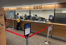 Counter to purchase the ticket for Täsch-Zermatt train