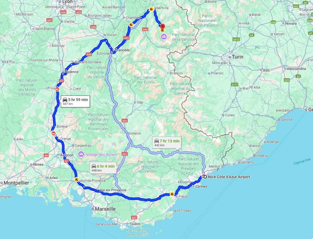 Nice to Méribel road